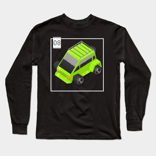 08 - Pixel Cars - Little 4x4 Long Sleeve T-Shirt by Kenox